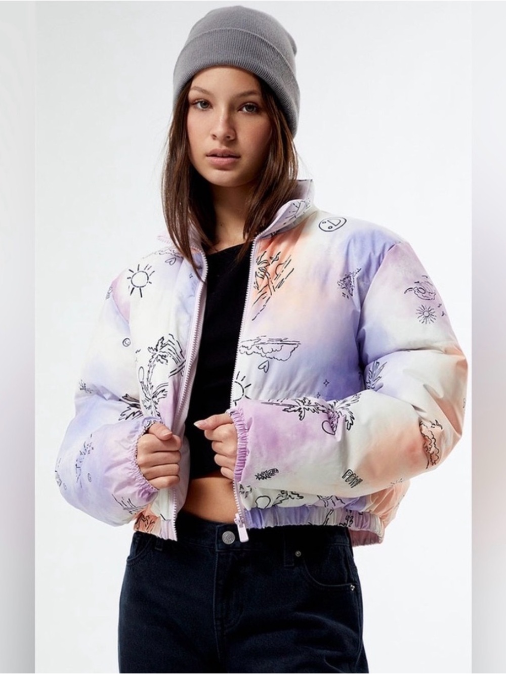 Roxy x Chloe Kim Reversible Puffer Bomber Jacket size medium